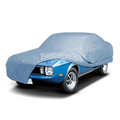 Image of iCarCover Premium Car Cover for 1973 Ford Mustang Grande Heavy Duty Waterproof All-Weather Automobiles Custom Fit Indoor Outdoor UV Snow Protection Covers with Straps and Bag