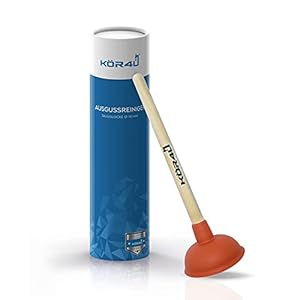 kör4u Afvoerreiniger, afvoerreiniger 110 mm optimaal geschikt voor het toilet, ontstopper voor badkamer, keuken, douche en toilet, met sterk zuigvermogen