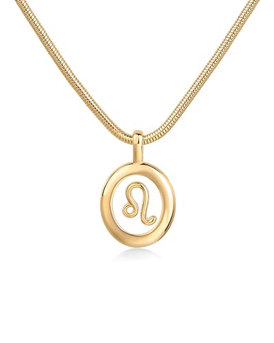 PAVOI 14K Gold Plated Unique Floating Astrology Pendant Necklace for Women - Horoscope Charm Necklace - Dainty Zodiac Gifts
