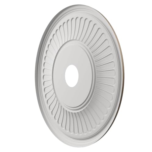 Image of 22 inchOD x 3 1 /2 inchID x 1 inchP Berkshire Thermoformed PVC Ceiling Medallion (Fits Canopies up to 10 1 /8 inch), UltraCover Satin London Grey