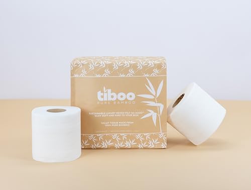 Tiboo Double Length 3Ply Premium Bamboo Toilet Rolls - 80 Pack - Only 88p per roll