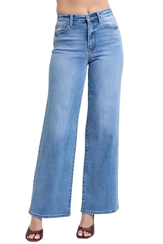 Judy Blue High Waist Vintage Wash Retro Wide Leg, Inseam 33