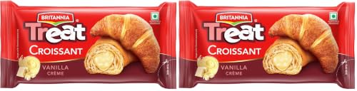 Image of Britannia Treat Croissant - with Vanilla Creme Filling (45g) - 100% VEG (Pack of 2)