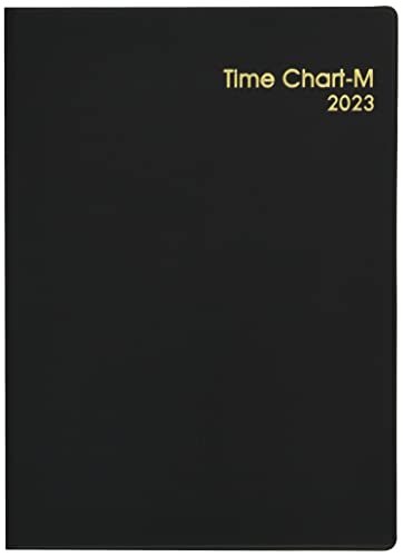 博文館新社 手帳 2023年 A5 マンスリー タイムチャート M No.136 黒