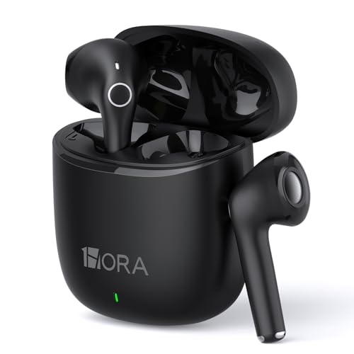 1 Hora Wireless Earbuds Bluetooth 5.3, Sports Headphones Deep Bass in-Ear Earphones, Premium Sound with Charging Case, Compatible with iPhone, Android Smartphone, Tablet, Laptop