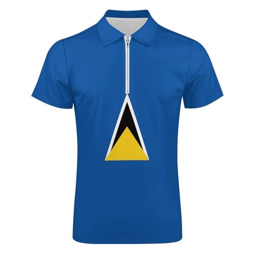 Polo homme motif géométrique simple bleu t-shirt haut de gamme col zippé chic