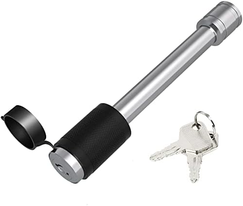 YITAMOTOR 4-Inch Hitch Receiver Pin Lock with 5/8" Diameter, Extra Long Stainless Steel Trailer Hitch Locking Pin, Fits Class III IV 2" & 2-1/2" Receiver, Silver