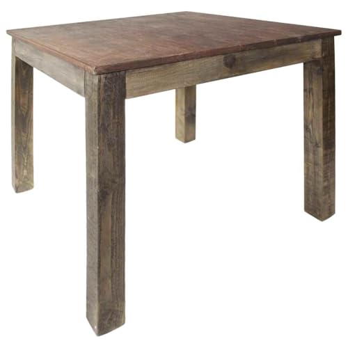 Table à manger en bois recyclé mélangé stable 80cm - 4