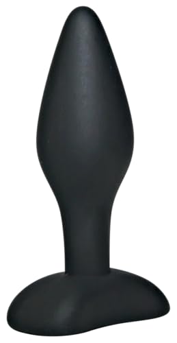 Black Velvets Anal-Plug small - erotisches Anal-Toy für Frauen und Männer, mit seidig glatter Oberfläche, mit praktischem Standfuß, schwarz