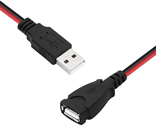 YACSEJAO Alligator Clip to USB Test Leads Red Black Wire Maximum 5A Current 19.7in/50cmAlligator Clips USB Test Cable(1 Male+1 Female)