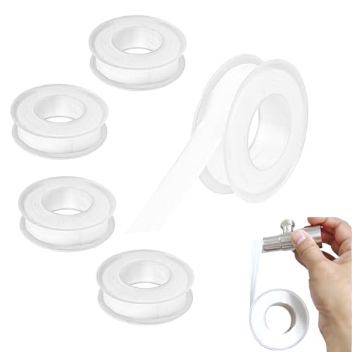 HSYTEK Lot de 6 rouleaux de ruban d'étanchéité fileté (15 mm x 15 mm) - En téflon - Pour piscine, cuisine, tuyaux, robinets, pommeaux de douche, industriel, blanc