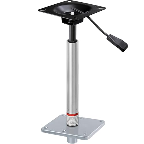 CLLOMAGY Adjustable Boat Seat Pedestal Base Mount Kit with Lock in 3/4" Boat Seat Pin Post&Marine Power Pedestal Mount Base for Marine Fishing Bass Chair,Post Adjustable Height 24 to 30 Inches
