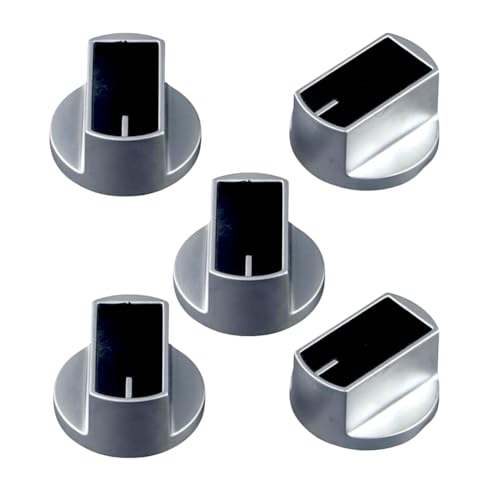Image of Gas Stove Knobs Set, Manual Ignition Buttons, Compatible with All Gas Chulhas (5, Metal Silver)