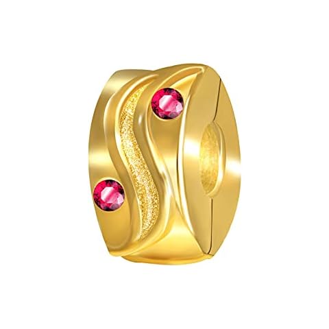 Andante-Stones - Cuenta de Oro 14K Clip Stopper con circonita Violeta Cover