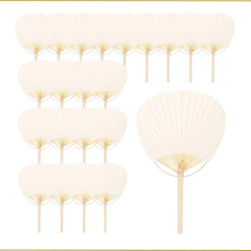 Lote de 25/50/100 Paipais para Bodas y Eventos | Pai Pais Blancos de Bambú y Papel | Alternativa a Abanicos de Boda | Pack Al Por Mayor (25)