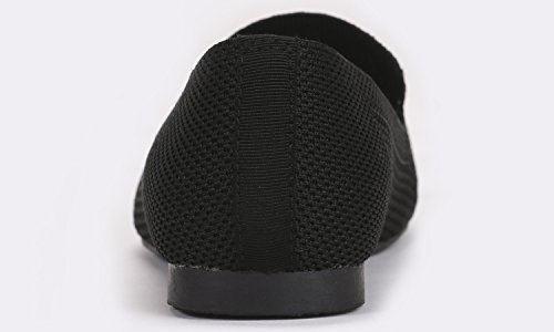 Feversole Women's Woven Fashion Breathable Knit Flat Shoes Black Loafer Size 8.5 M Us #TOP2