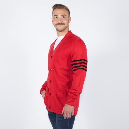 Image of Stewart & Strauss Cardigan Varsity Letter Sweater | American style button front letter sweater knit since 1977, heavyweight and ready for chenille letters and patches