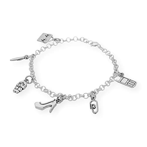 Silver & Steel Pulsera Profesiones en Plata de Primera Ley (Administrativa, Plata)