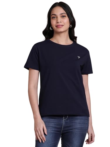 Image of TWIN BIRDS Women Cotton Elastane T-Shirt | Round Neck Casual Everyday Top