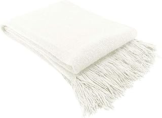 LAGHCAT Knit Blankets Crochet Fringe Throw Blanket for Couch, Lightweight Cozy, Breathable