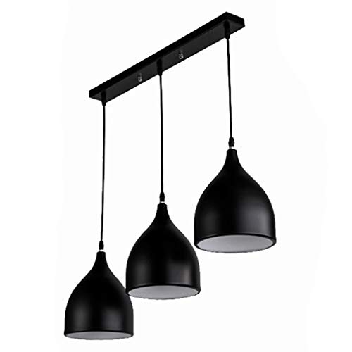 Lustre de plafond noir à 3 têtes pour décoration intérieure