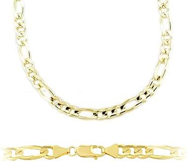 14k Solid Yellow Gold New Figaro Link Bracelet 4mm 7.5"