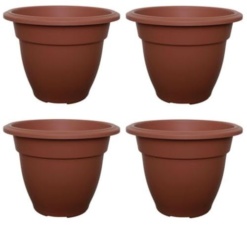Shop4allsorts Set Of 4 38cm Round Terracotta Plastic Bell Plant Pot