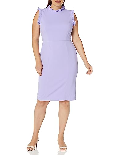 Image of Maggy London Womens Ruffle Neck and Armhole Sheath Dress