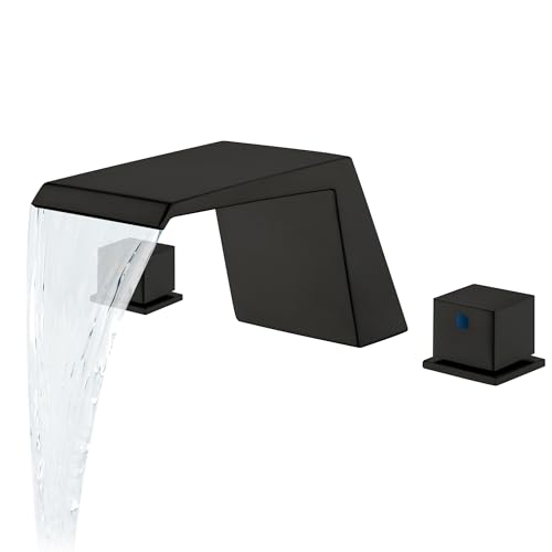 LIWEIKE Deck Mount Tub Faucet, Roman Tub Faucet Set 3 Hole High Flow Bathtub Faucets with 2 Handle...