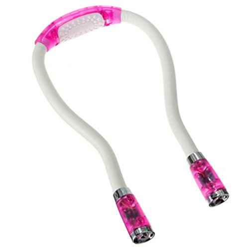 ATC® LED Handsfree Flexional Neck Book Reading Needle Work Light Pink 4 Modes