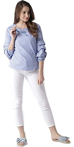 Image of Style Quotient Women Stripe Polycotton smart Casual top