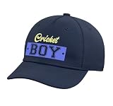 Cricket Boy Cricket Player Adjustable Printed Baseball Hat, Navy Blue
