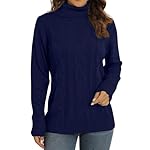 Pullover Damen Winter Kabel Stricken Pulli Largarm Rollkragenpullover Strickpullover Damen Knit Zopfstrick Sweater