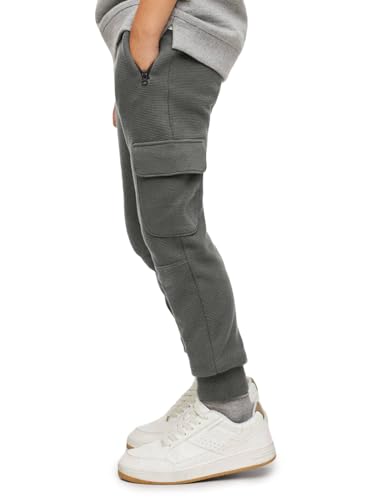 Boys Cargo Sweatpants Kids Casual Drawstring Waist Joggers Soft Knitted Active Pants 5-14 Years3