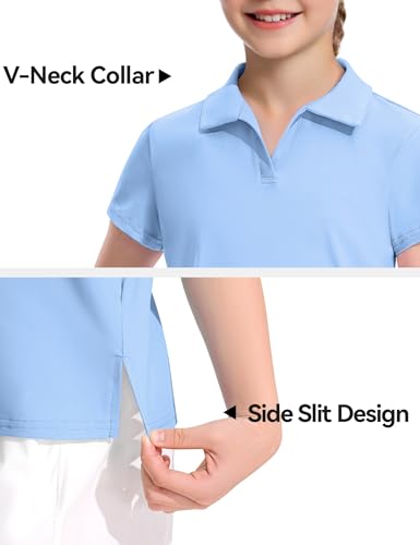 Image of KEREDA Girls Polo Shirts Golf Tennis School Uniform T Shirts Quick Dry Tops