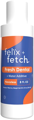 FELIX + FETCH Fresh Dental | Premium Pet Dental Care | Promotes Cleaner Teeth & Fresh Breath | Fights Tarter and Plaque | Effective Dental Water Solution | Maintains Clean Teeth & Supports Gum Health