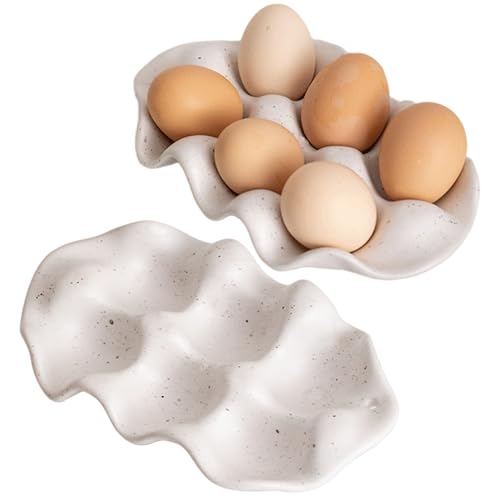 Keramik -Eierhalter 6 Gitter minimalistisch & moderner Eierhalter Easy Wäsche wiederverwendbar
