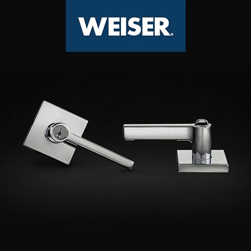 Weiser Halifax Polished Chrome Front Door Handle with Lock, Reversible Square Exterior/Interior Door Handles with Lock, Keyed Entry Door Lever for Front Door, Bedroom, Bathroom & Office, Home Decor by Weiser - Image 5
