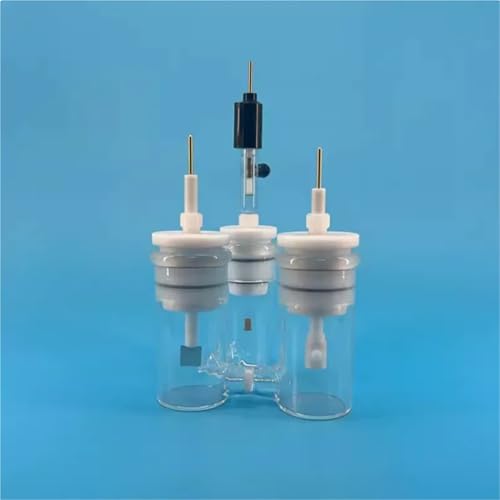 sujeniir H-Shaped Sealed electrolytic Cell with Glass Sand core, Lujin Capillary, Frosted Mouth, and Three H electrolytic cel(100X100X30ml)