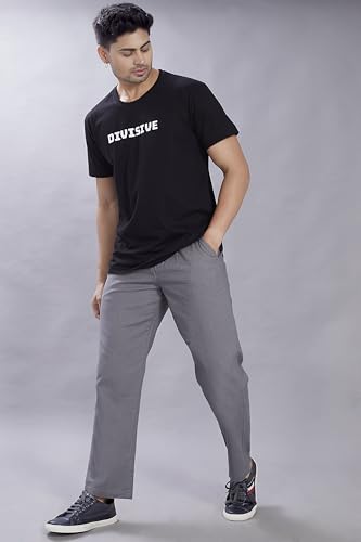 Image of DIVISIVE Men's Relaxed Fit Front Pleated Cotton Linen Blend Trousers