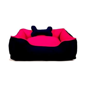 Fristone Square Pet Sofa Shape Bed Reversable Dual Pink Black Color Ultra Soft Ethnic Designer Velvet Bed for Dog Cat (Export Quality) Size : 4XL