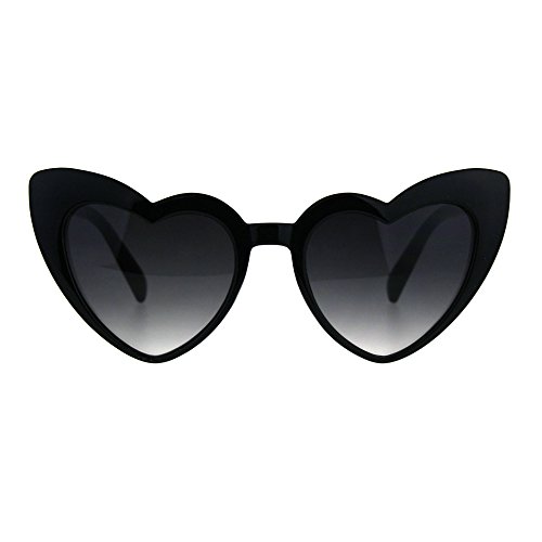 Womens Cat Eye Heart Shape Retro Goth Plastic Sunglasses2
