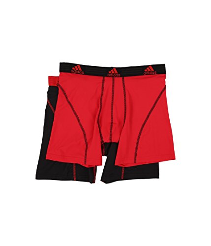 adidas Men's Sport Performance 2-Pack Boxer Brief, Real Red/Black Black/Real Red, Medium
