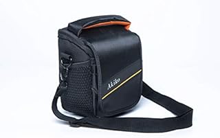 Black Nylon Shoulder Waist Bridge/Mirrorless Camera Carry Case Bag For Canon PowerShot/EOS ; NIKON COOLPIX / 1 ; Fujifilm FinePix/INSTAX MINI 90/ Panasonic LUMIX DMC/OLYMPUS PEN/OM-D/SONY DSC/Alpha