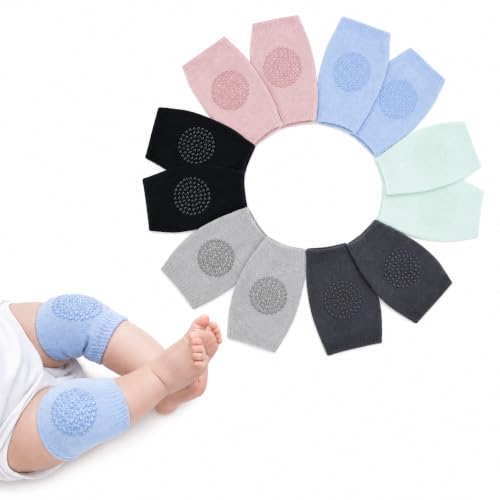 PandaEar 6 Pairs Baby Crawling Knee Pads, Non Slip Knee...