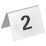 Tischschilder Nummern Von 1 Bis 25 5,2X4,2 Cm Silberfarben Rostfrei - 1 Un.