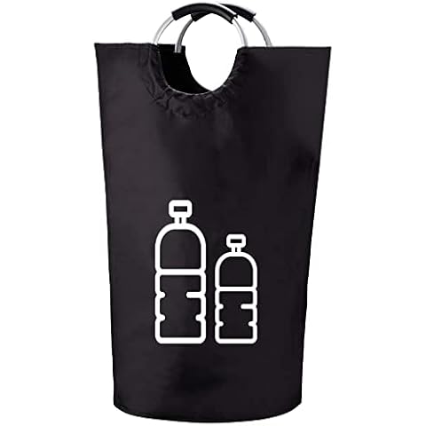Bottle Collector 82 Litres, Deposit Bottles Storage with Aluminium Handles, Bags Storage for Deposit Bottles, Glass Bottles, Empty, Waterproof, Reusable, for Kitchen, Garden, Camping Cover