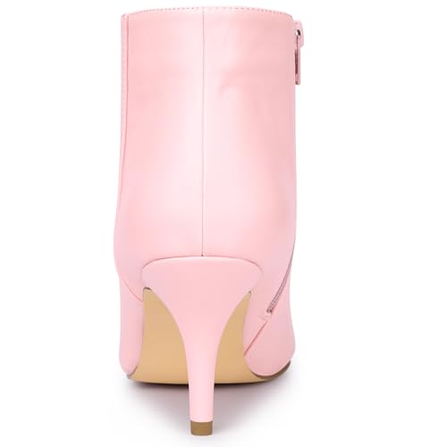 Allegra K Women's Pointed Toe Zipper Stiletto Heel Ankle Boots3