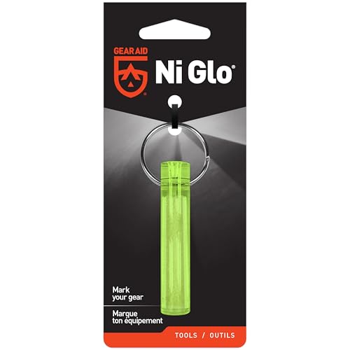 Image of GEAR AID Ni Glo 2 inch UV Rechargeable Glowing Keychain - Multi-Purpose Glow-in-the-Dark Accessory for Camping