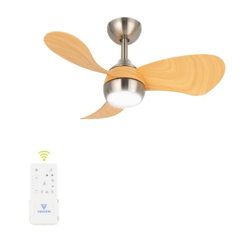 Vagizm Ventilador de Techo con Luz Silencioso: Ventilador Techo LED con Mando a Distancia y Reversible Motor DC Reversible - para Dormitorio Habitación Verano Invierno 006N3